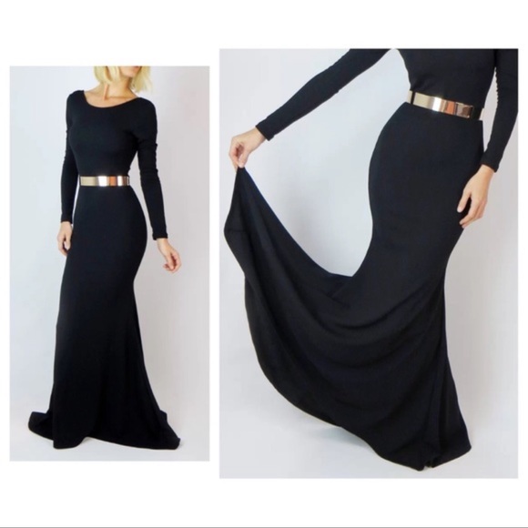 Black Mermaid Bodycon Backless Dress - Picture 1 of 2
